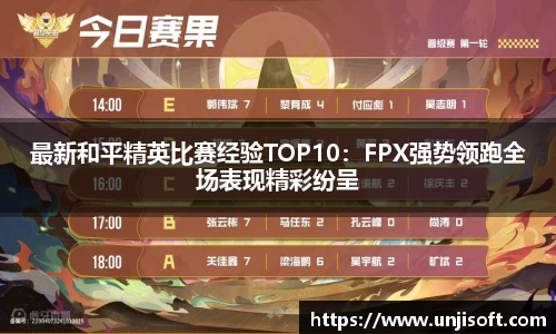最新和平精英比赛经验TOP10：FPX强势领跑全场表现精彩纷呈